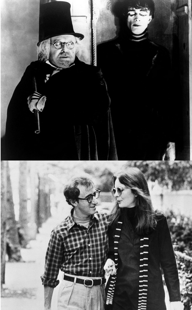 The Cabinet of Dr. Caligari (1920), top; Annie Hall (1977), bottom